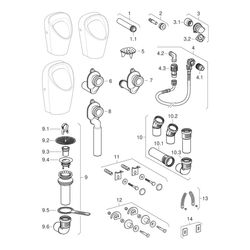 Geberit Renova M Urinal, Zulauf von hinten, Abgang nach hinten oder unten, Weiß... GEBERIT-503120001 4064746028496 (Abb. 1)