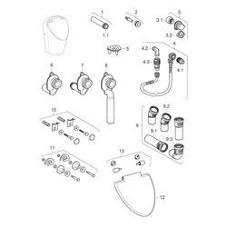 Geberit Renova S Urinal mit Deckel, Zulauf von hinten, Abgang nach hinten oder unten... GEBERIT-503110001 4064746028427 (Abb. 1)
