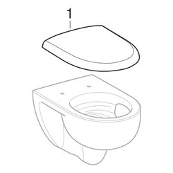 Geberit Renova Set Wand-WC Tiefspüler TurboFlush mit WC-Sitz T 54cm Absenkautomatik ... GEBERIT-503062001 4064746026096 (Abb. 1)