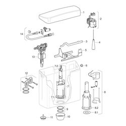 Geberit Aufputz 123 Aufputzspülkasten 1-Mengen-Spülung, für Fernauslösung, Alpinweiß... GEBERIT-123703111 4025416117506 (Abb. 1)
