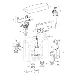 Geberit Aufputz 123 Aufputzspülkasten 1-Mengen-Spülung, für Fernauslösung, Alpinweiß... GEBERIT-123703111 4025416117506 (Abb. 1)