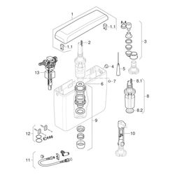 Geberit Aufputz 127 Aufputzspülkasten 1-Mengen-Spülung, Wasseranschluss seitlich, mi... GEBERIT-127052111 4025416099154 (Abb. 1)