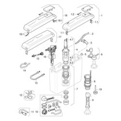 Geberit Aufputz 127 Aufputz-Spülkasten, Spül-Stopp-Spülkasten tiefhängend Wasseransc... GEBERIT-127000111 4025416009108 (Abb. 1)