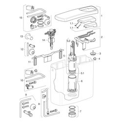 Geberit Aufputzspülkasten AP140 2-Mengen-Spülung, 40,5x41x13,8cm, Kunststoff, Pergam... GEBERIT-140300EP1 4025416067511 (Abb. 1)