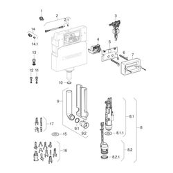 Geberit KombifixBasic Element für Wand-WC 108cm, mit Delta Unterputzspülkasten 12cm... GEBERIT-110100001 4025416799856 (Abb. 1)