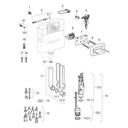 Geberit KombifixBasic Element für Wand-WC 108cm, mit Delta Unterputzspülkasten 12cm... GEBERIT-110100001 4025416799856 (Abb. 1)