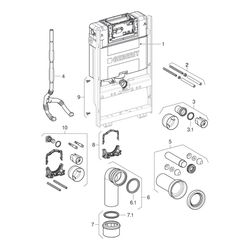 Geberit GIS Element für Wand-WC, 100cm mit Omega Unterputzspülkasten 12cm... GEBERIT-461151002 4064746023859 (Abb. 1)