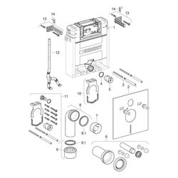 Geberit Kombifix Element für Wand-WC 106cm, mit Omega Unterputzspülkasten 12cm... GEBERIT-110020001 4025416301769 (Abb. 1)