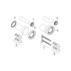 Geberit Anschlussset für Wand-WC, Länge 18,5cm Außendurchmesser 110mm, Mattverchromt... GEBERIT-152422461 4025416018759 (Abb. 1)