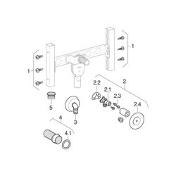Geberit Duofix Traversenelement für Waschmaschine, Wandarmatur Aufputz, mit UP-Sipho... GEBERIT-111778002 4064746031151 (Abb. 1)