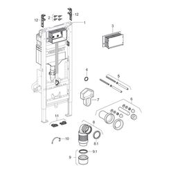 Geberit Duofix Element für Wand-WC, 112cm, mit Sigma UP-Spülkasten 12cm, barrierefre... GEBERIT-111396006 4064746029844 (Abb. 1)