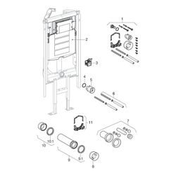 Geberit Duofix Element für Wand-WC 112cm mit Sigma Unterputzspülkasten 12cm, Ecklösu... GEBERIT-111390006 4064746029837 (Abb. 1)
