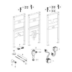 Geberit Duofix Element für Waschtisch, 130cm elektronische Wandarmatur mit UP-Funkti... GEBERIT-111558002 4064746030444 (Abb. 1)