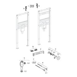 Geberit Duofix Element für Waschtisch 130cm für Metall-/Holzständerw., Wandarmatur A... GEBERIT-111477002 4064746030024 (Abb. 1)