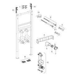 Geberit Duofix Element für Waschtisch 112cm Metall-/Holzständerw., Standarmatur 2 Wa... GEBERIT-111473002 4064746030000 (Abb. 1)