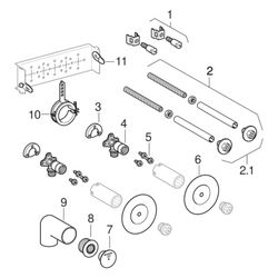 Geberit GIS Montageelement Waschtisch, für Standarmatur, Stahl, 7,6x24,8x4,5cm, 4614... GEBERIT-461430001 4025416500759 (Abb. 1)