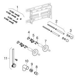 Geberit Montageelement Kombifix für Bidet, 12-16cm, Stahl, sendzimirverzinkt, 457530... GEBERIT-457530001 4025416500865 (Abb. 1)