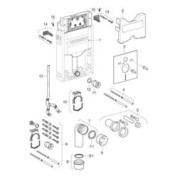 Geberit Kombifix Element für Wand-WC 108cm, mit Sigma Unterputzspülkasten 12cm, für ... GEBERIT-110367005 4025416933953 (Abb. 1)