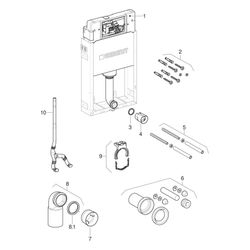 Geberit KombifixBasic Element für Wand-WC 108cm, mit Delta Unterputzspülkasten 12cm... GEBERIT-110100001 4025416799856 (Abb. 1)