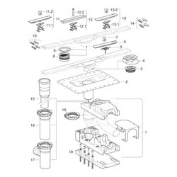 Geberit Rohbauset für Duschrinnen der Reihe CleanLine, für Estrichhöhe am Einlauf 65... GEBERIT-154152001 4025416364818 (Abb. 1)