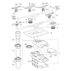 Geberit Rohbauset für Duschrinnen der Reihe CleanLine, für Estrichhöhe am Einlauf 90... GEBERIT-154150001 4025416364498 (Abb. 1)