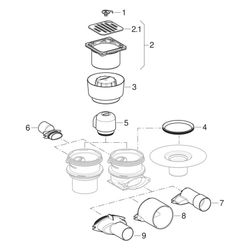 Geberit Bodenablauf Varino, vertikal, DN 110, 14,6-19,3cm, Edelstahl, 388022001... GEBERIT-388022001 4025416580737 (Abb. 1)