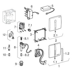 Geberit Urinalsteuerung mit elektron. Spülauslösung, Netzbetrieb, Abdeckplatte aus K... GEBERIT-115817115 4025416190998 (Abb. 1)
