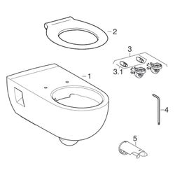 Geberit Renova Comfort Wand-WC Tiefspüler, verlängerte Ausladung, teilgeschlossene F... GEBERIT-500693018 4025410599117 (Abb. 1)