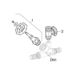 Geberit Mepla Schrägsitz-Absperrventil, d 26mm, PN 10 bar, Rotguss... GEBERIT-603032001 4025416710110 (Abb. 1)