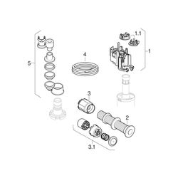 Geberit WC-Steuerung pneumatisch, 1-Mengen-Auslösung, gekontert, für Anstalten, Hoch... GEBERIT-115943211 4025416097785 (Abb. 1)