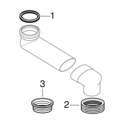 Geberit PVC Versprungbogen d 90mm, di 100–105,6mm, Grau... GEBERIT-388350291 4025416758488 (Abb. 1)