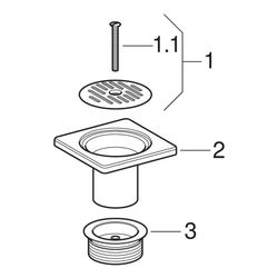 Geberit Duschbodenablauf, Schlitzrost 10x10cm... GEBERIT-152325001 4025416116851 (Abb. 1)