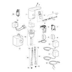 Geberit Typ 185 Waschtischarmatur Generatorbetrieb, Hochglanz verchromt, mit Unterti... GEBERIT-116365211 4025416149637 (Abb. 1)
