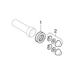 Geberit Anschlussstutzen mit Manschette Außendurchmesser 45mm, Schwarz... GEBERIT-152486161 4025416018933 (Abb. 1)