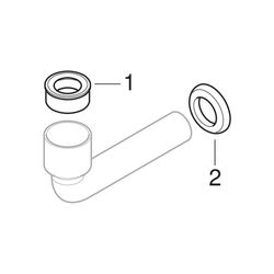 Geberit Anschlussbogen 90 Grad für Urinal, mit Wandrosette Außendurchmesser 50mm, Al... GEBERIT-152231111 4025416018254 (Abb. 1)