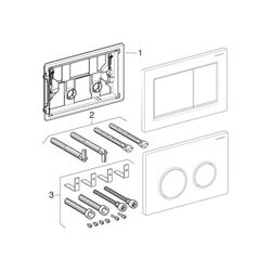Geberit Omega 20 (ex Omega 30) Drückerplatte, 2-Mengen-Spülung Weiß, Hochglanz verch... GEBERIT-115080KJ1 4025416301240 (Abb. 1)