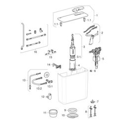 Geberit Aufputz 128 Aufputzspülkasten Spül-Stopp-Spülung, Wasseranschluss seitlich o... GEBERIT-128000115 4025416204978 (Abb. 1)