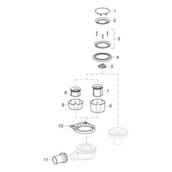 Geberit Duschwannenablauf mit 6 Füßen, für Setaplano Duschfläche, Sperrwasserhöhe 50... GEBERIT-154013001 4025416545828 (Abb. 1)