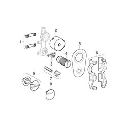 Geberit Wasserzählerstrecke mit Unterputz-Kugelhahn, Rp 3/4″, PN 10 bar, Rotguss ble... GEBERIT-616003001 4025416594529 (Abb. 1)