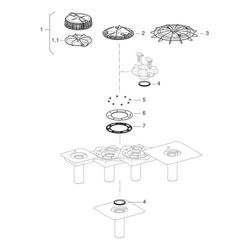 Geberit Pluvia Dachwassereinlauf mit Anschlussblech Laubfang aus Aluminiumguss, Abla... GEBERIT-359129001 4025416558088 (Abb. 1)