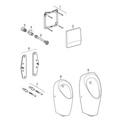 Geberit Renovierungsset für Urinalsteuerung, Abdeckplatte oder Drückerplatte 18x21cm... GEBERIT-115998001 4025416696001 (Abb. 1)