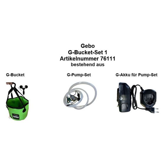 Gebo G-Bucket Auffangbehälter Set 1 mit Akku 480 20l 12V PVC, 76111
