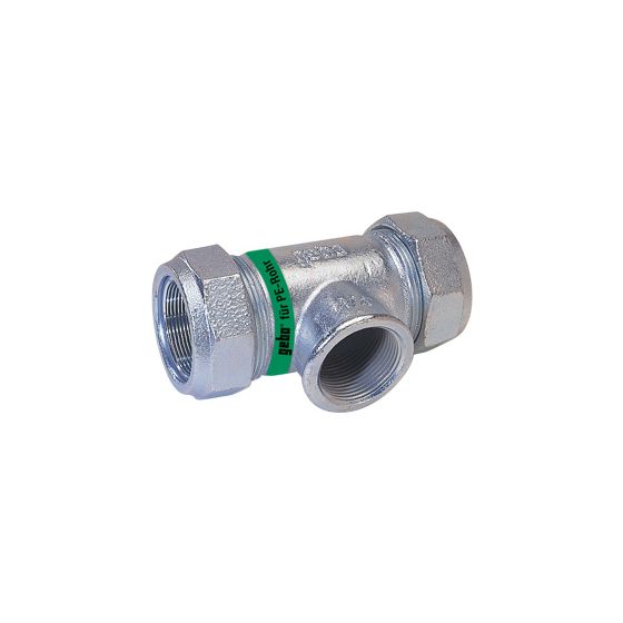 Gebo Original Temperguss-Klemmverbinder 155 Typ T, 25 x 25mm, Grau, für PE-Rohr