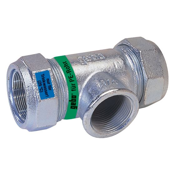 Gebo Original Temperguss-Klemmverbinder 156 Typ T, 32mm, Grau, für PE-Rohr Trinkwasser bis 25 Grad
