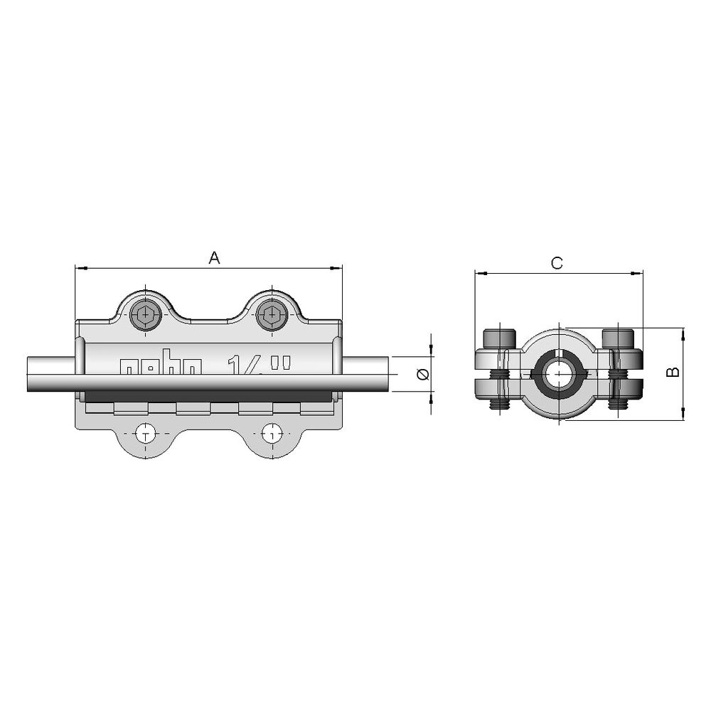 Gebo Original Temperguss-Dichtschelle Serie 252 Typ DS, 3/4", 50mm, Grau, für Stahlr... GEBO-01.252.28.02 4019576002208 (Abb. 2)