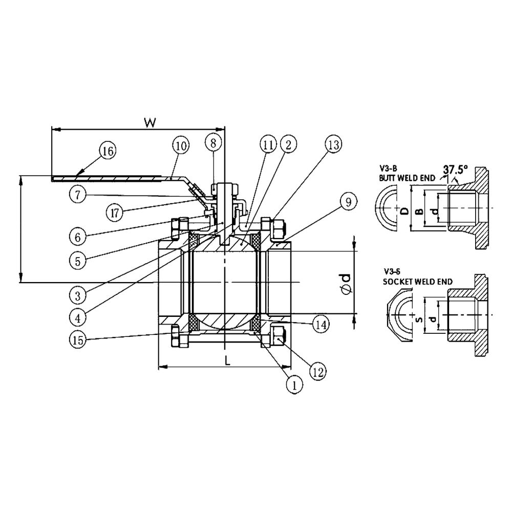 Gebo G316 Kugelhahn G3K 607 3-teilig Schweißende mit Schließlasche gerade, PN 63, 4", Ede... GEBO-607-400 4019576119739 (Abb. 2)