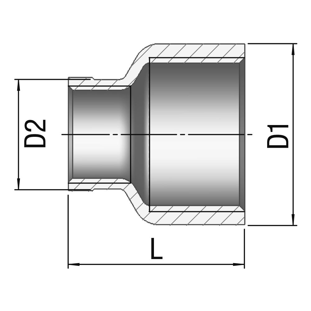 Gebo G316 Reduziermuffe G3F, 3" x 2", I/I, Edelstahl 1.4404, Grau, 6240-300200... GEBO-6240-300200 4019576116448 (Abb. 2)