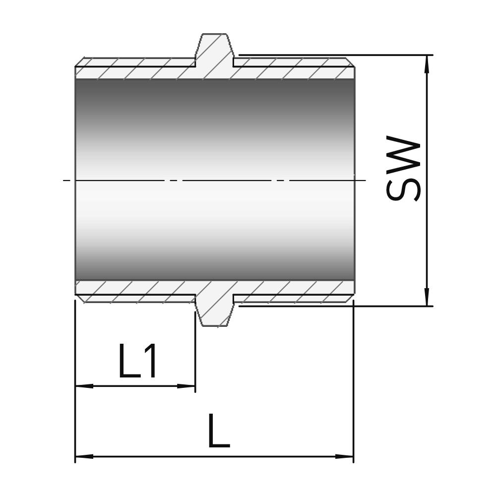 Gebo G316 Sechskant-Doppelnippel G3F, 3", A/A, Edelstahl 1.4404, Grau... GEBO-6280-300 4019576117568 (Abb. 2)