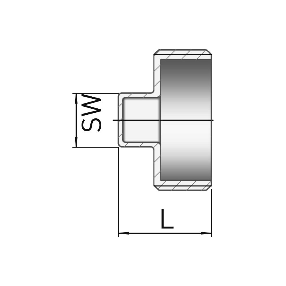 Gebo G316 Vierkant-Stopfen G3F, ohne Rand, 1", Edelstahl 1.4404, Grau... GEBO-6291-100 4019576117636 (Abb. 2)