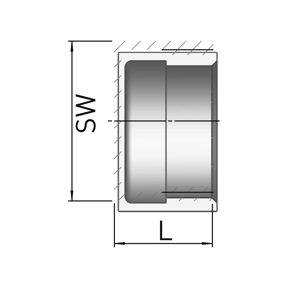 Gebo G316 Kappe G3F Sechskant, 2", Edelstahl 1.4404, Grau, 6300-200... GEBO-6300-200 4019576117902 (Abb. 2)